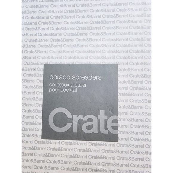 NEW CRATE & BARREL DORADO FLATWARE FOUR SPREADER KNIVES IN BOX HOSTING QUIET LUX - Picture 3 of 8